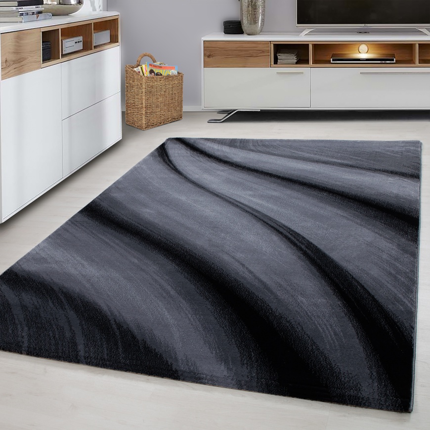 Miami Wave Designer Black Rug